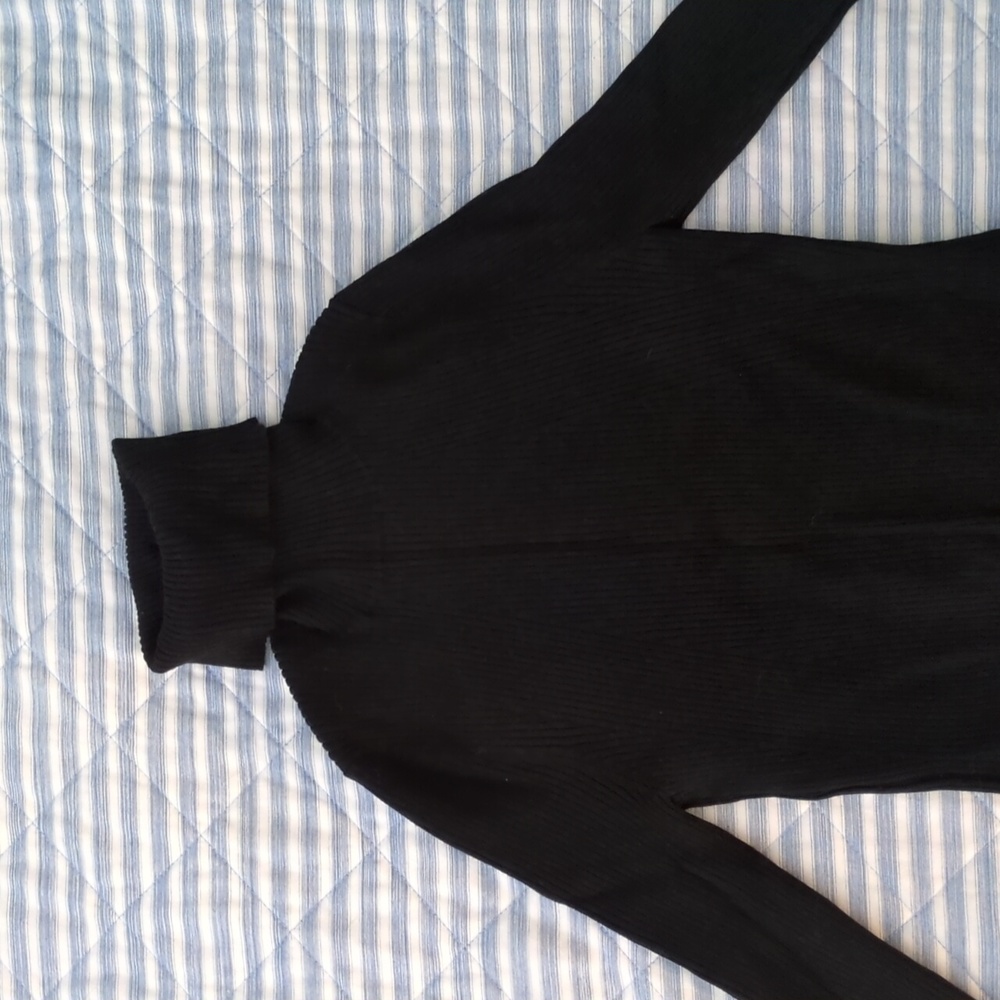 Maeve Turtleneck Ribbed Shirt - XS - Black